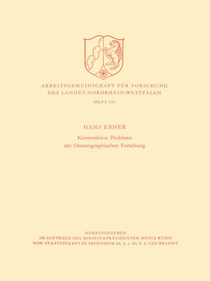 cover image of Konstruktive Probleme der Ozeanographischen Forschung